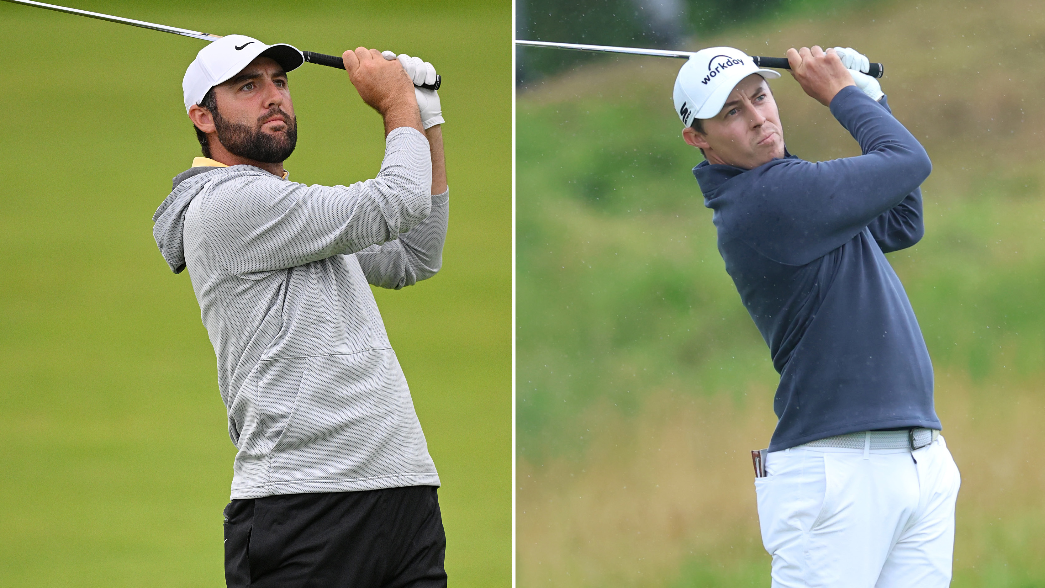 Scottie Scheffler and Matt Fitzpatrick hit iron shots