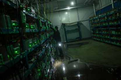 A Chinese bitcoin mine. 