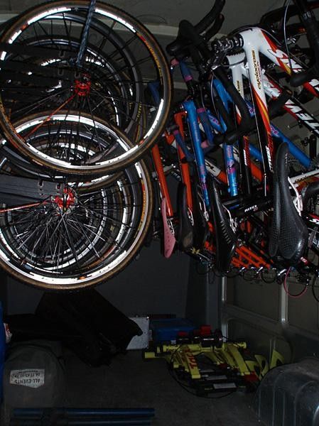Our bikes in the Cycling Center van.