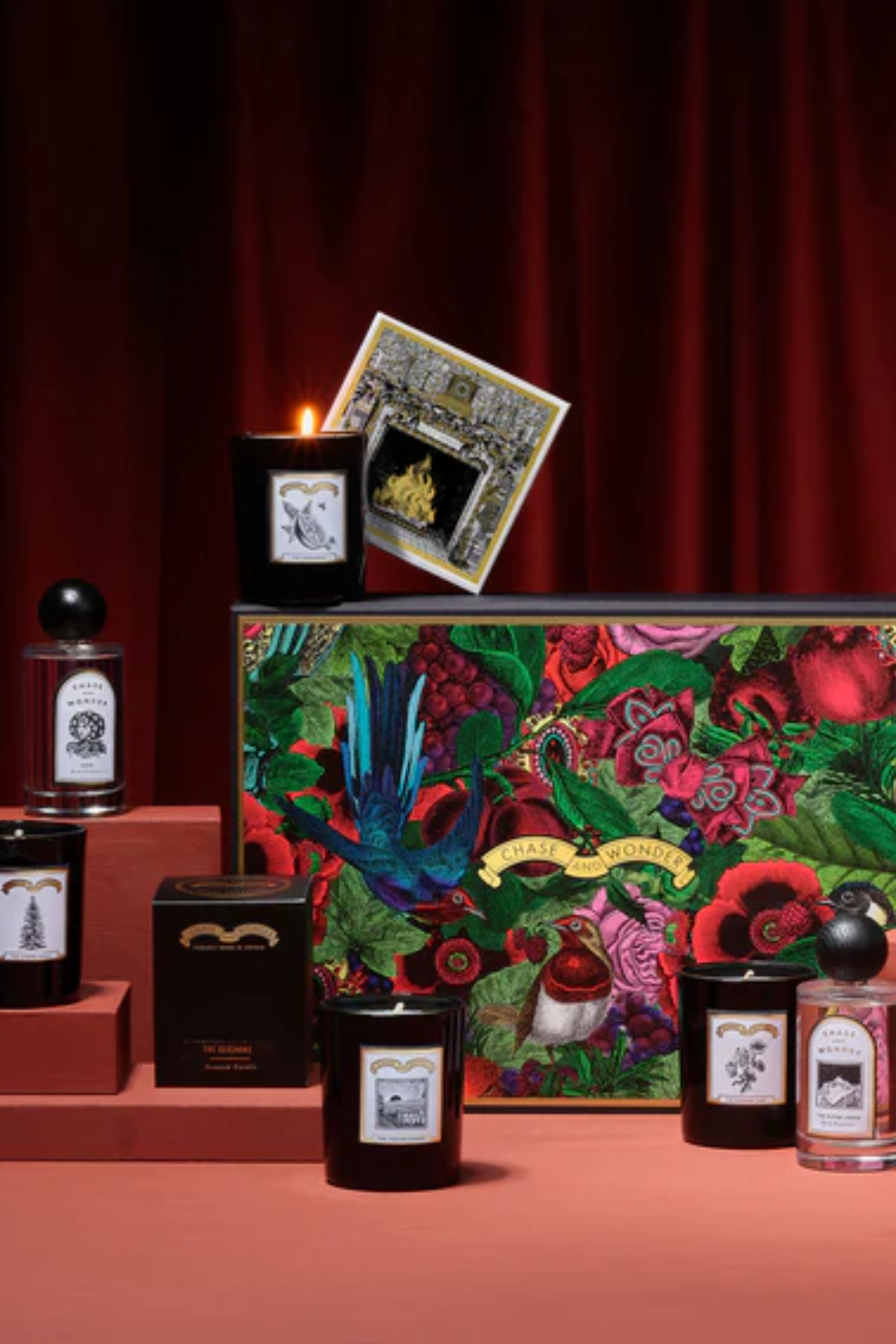 A beautiful advent calendar with candles, and room sprays