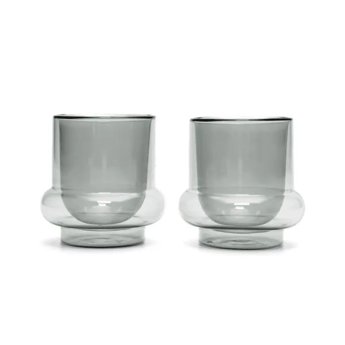 Set of two glass coffee cups
