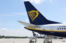 Ryanair plane is seen at the airport in Balice near Krakow, Poland.