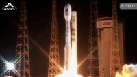 An Avio Vega C rocket launches the SMILE space weather mission from Kourou, French Guiana on May 18, 2026.