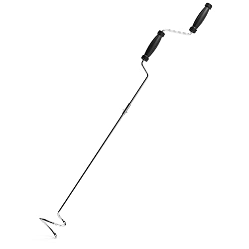 Ejwox Compost Aerator Tool - Manual Compost Turner and Mixing Tool for Outdoor Compost Tumbler Bins,stainless Steel Rotating Compost Turning Tool