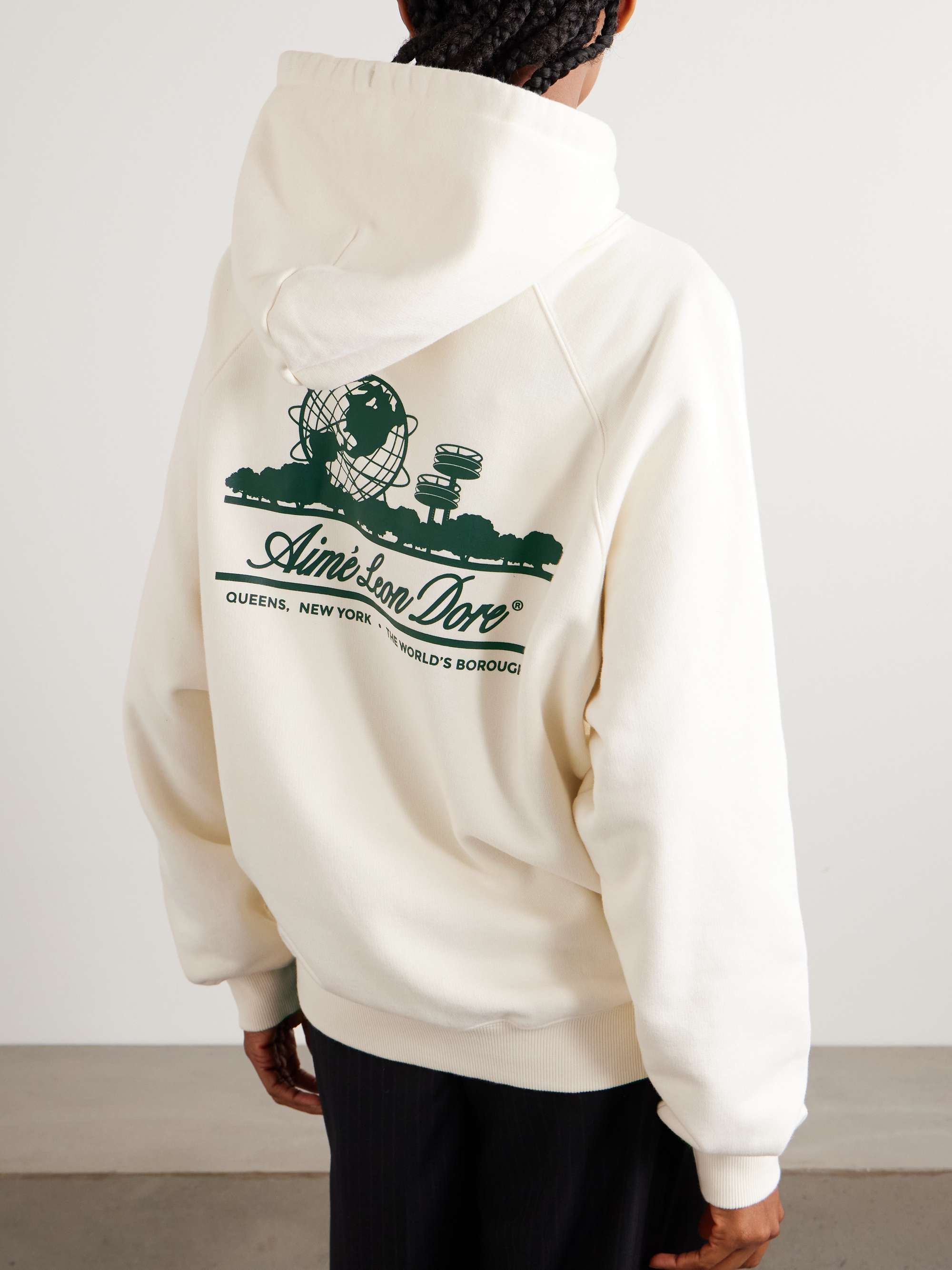 Unisphere Printed Cotton-Jersey Hoodie