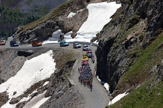 The peloton tackles a climb during the Dauphiné Libéré's queen stage.