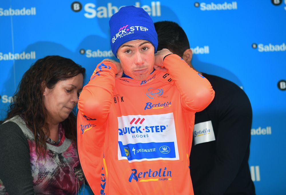 David de la Cruz in red after stage 2 in Valencia