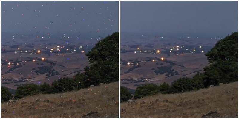 Google Night Sight hot pixels