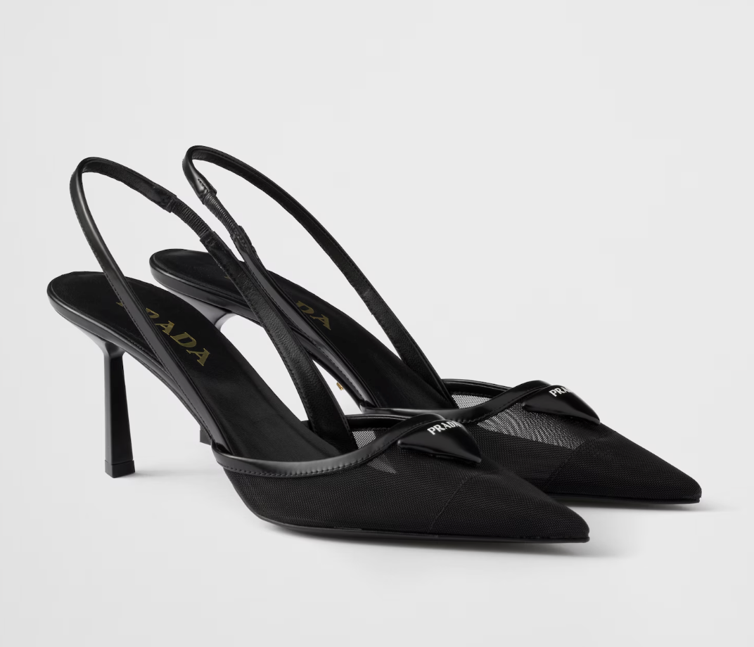 Prada, Mesh fabric slingback pumps