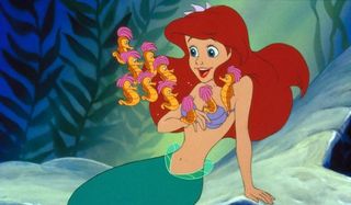Ariel with sea horses in The Little Mermaid