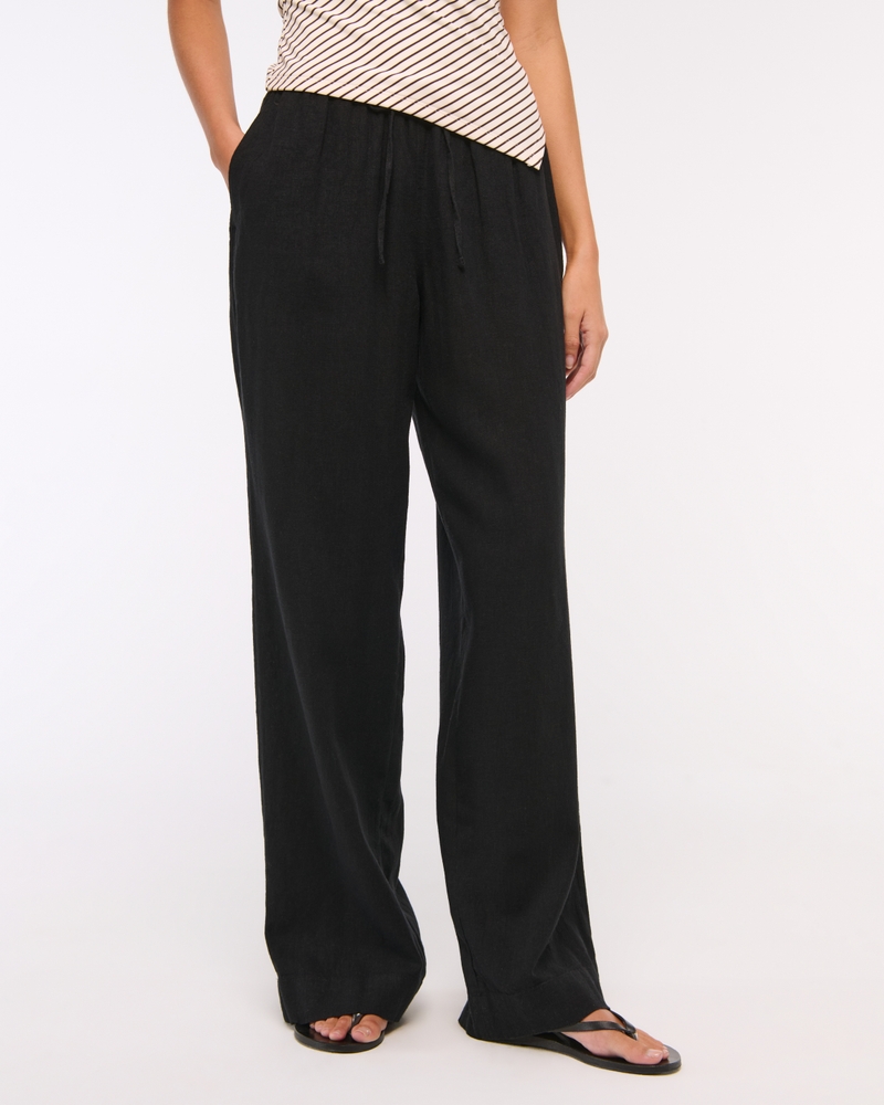 Linen-Blend Pull-On Pant