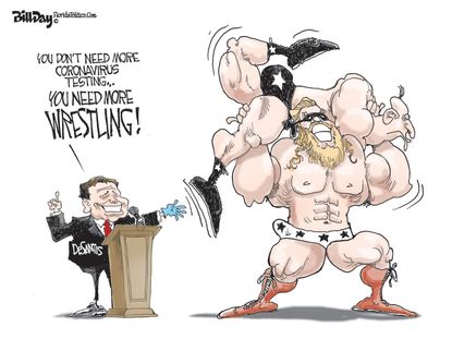 Political Cartoon U.S. Ron DeSantis florida coronavirus WWE wrestling