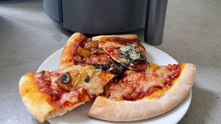 Pizza cooked in the Cosori Lite Air Fryer