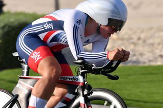 Hayley Simmonds in the elite women's TT at the 2016 World Road Championships