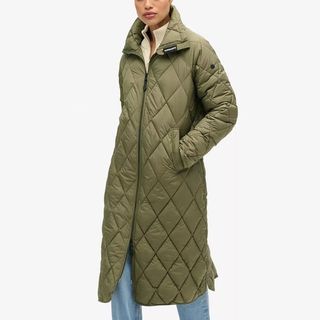 long green waterproof coat