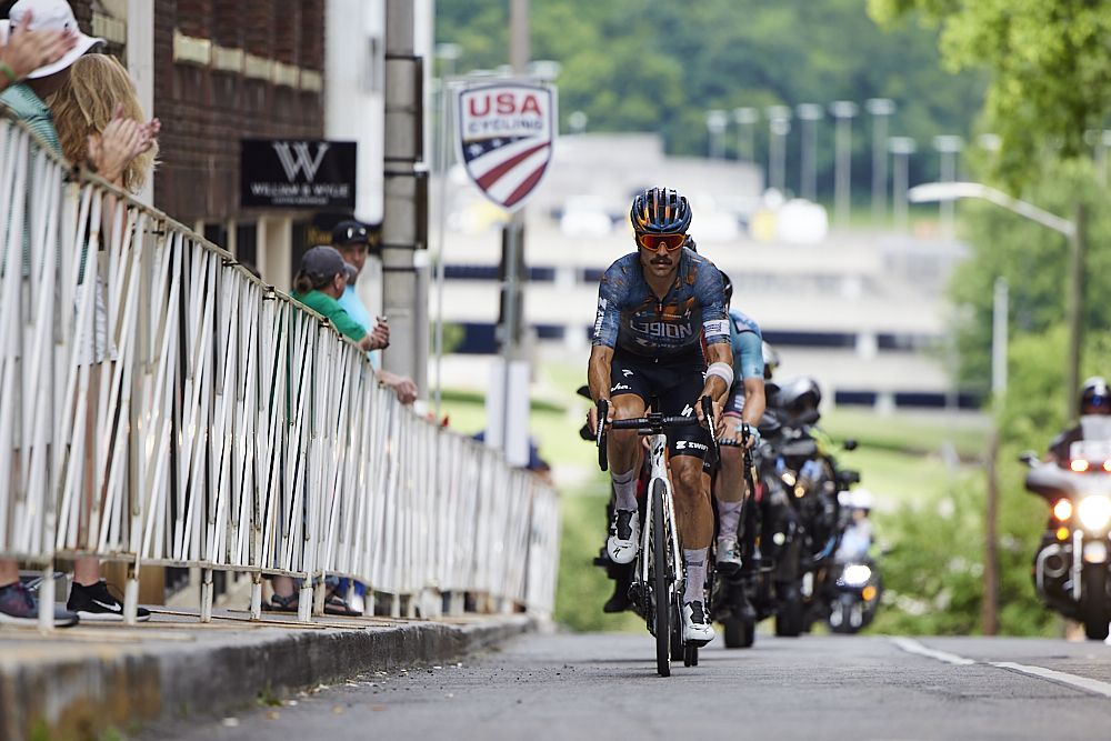 Sam Boardman at the elite men's road race at the USA Cycling Pro Road Championships 2021