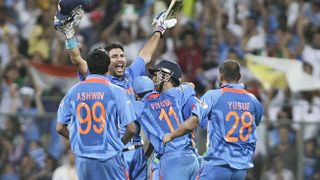 India cricket team celebrate winning the world cup