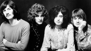 Led Zeppelin pose for a publicity portrait in 1969 in England. (L-R) John Bonham, Robert Plant, Jimmy Page, John Paul Jones.