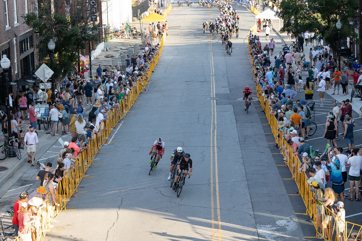 Jonny Brown (Miami Blazers), Drew Dillman (Texas Roadhouse Cycling Team PB Athletic Brewing Co), and David Goana (Team Audi McKinney-Encore Wire p/b Cadence Cyclery) got a off the front for a few laps and started to open up a small gap.