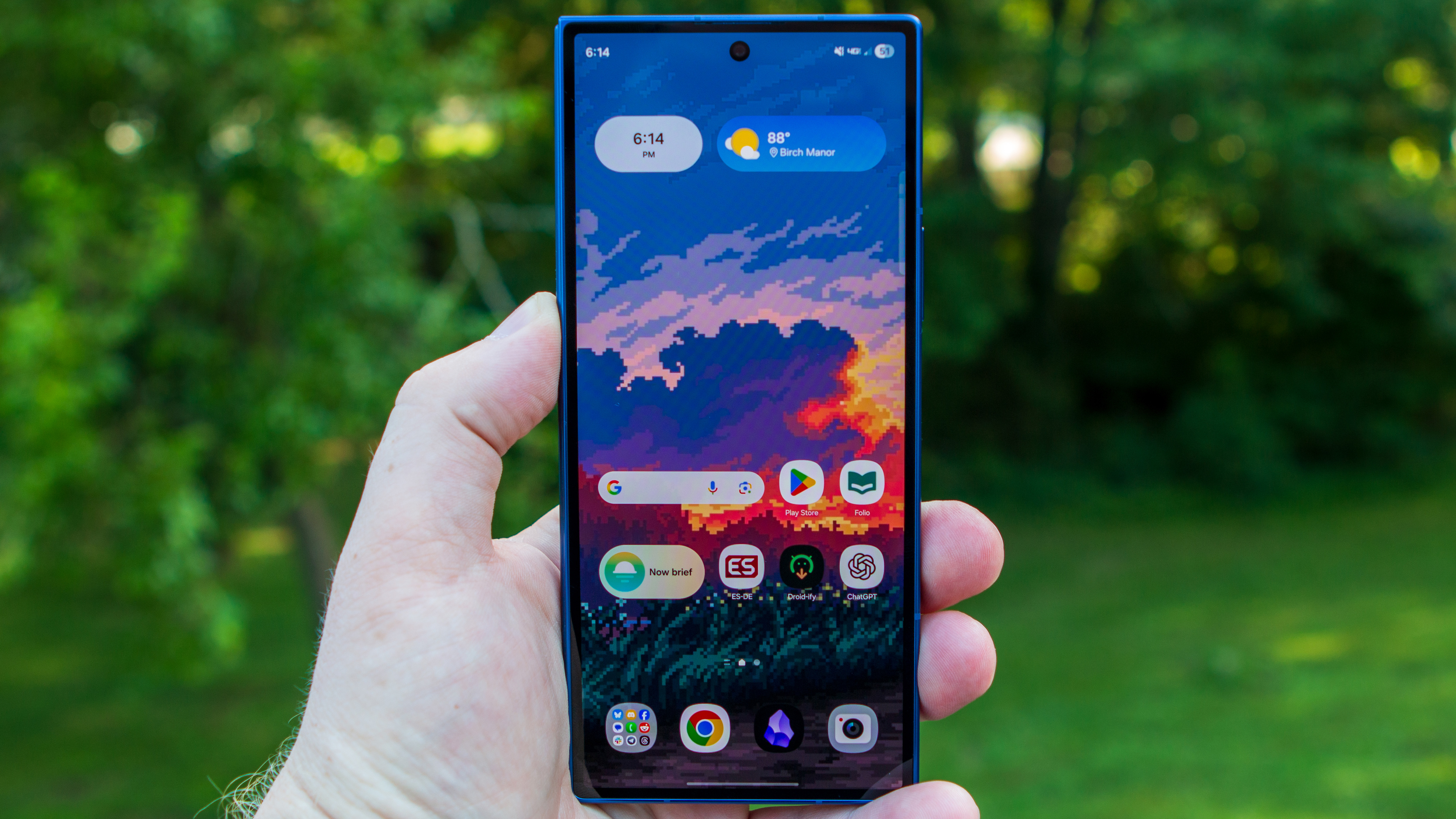 Samsung Galaxy Z Fold 7 in-hand with screen on