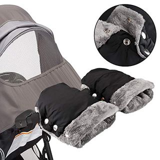 Infreecs Stroller Fleece Hand Muff, Pram Pushchair Gloves Hand Gloves Waterproof Anti-Freeze Extra Thick Warm Winter Baby Stroller Gloves for More use
