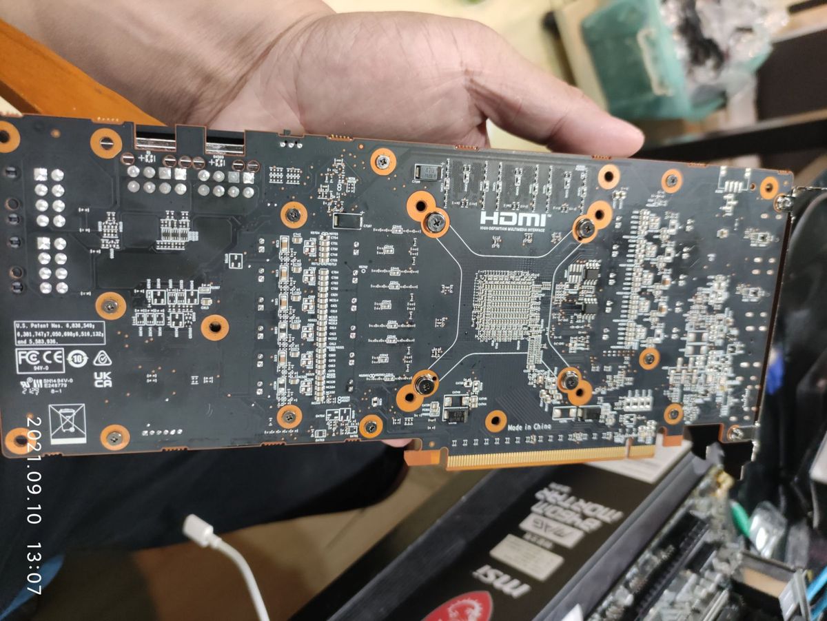 A Purported AMD Cryptomining Card Showing A Fanless, Passive Cooling Design