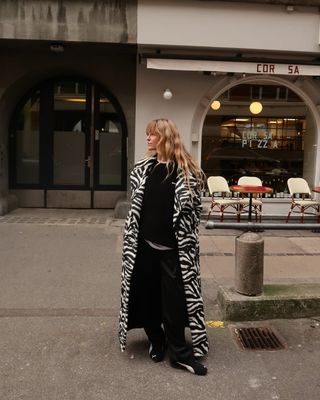 fashion influencer outfit image featuring the zebra print trend