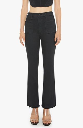 The Hustler Patch Pocket High Waist Ankle Flare Jeans