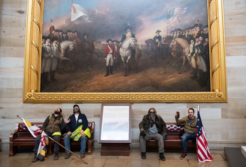 Rioters inside the Capitol on Jan. 6.