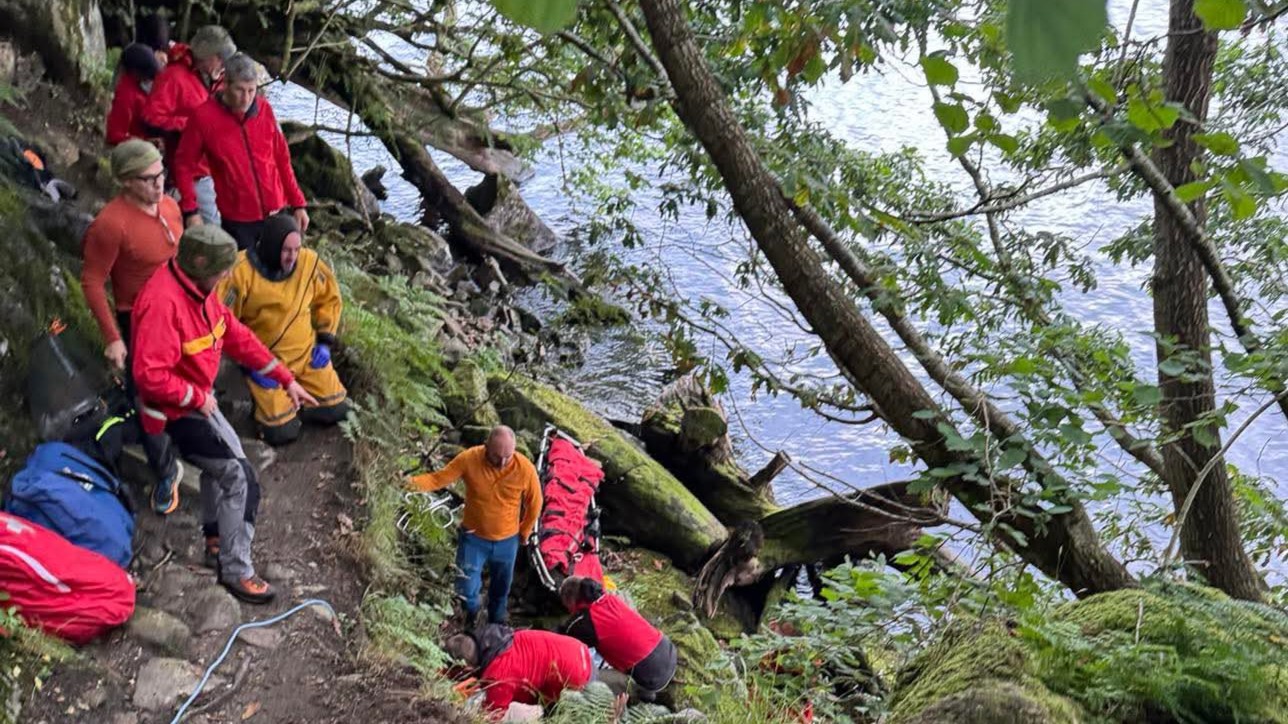 Image provided to Facebook by Loch Lomond Rescue Boat show the rescue of hikers injured on the West Highland Way July 22, 2025