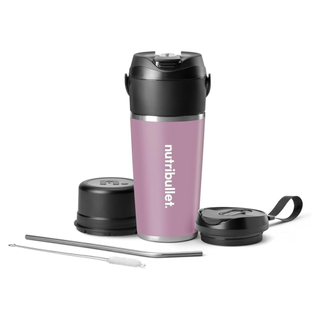 A purple NutriBullet Flip Blender against a white background. 