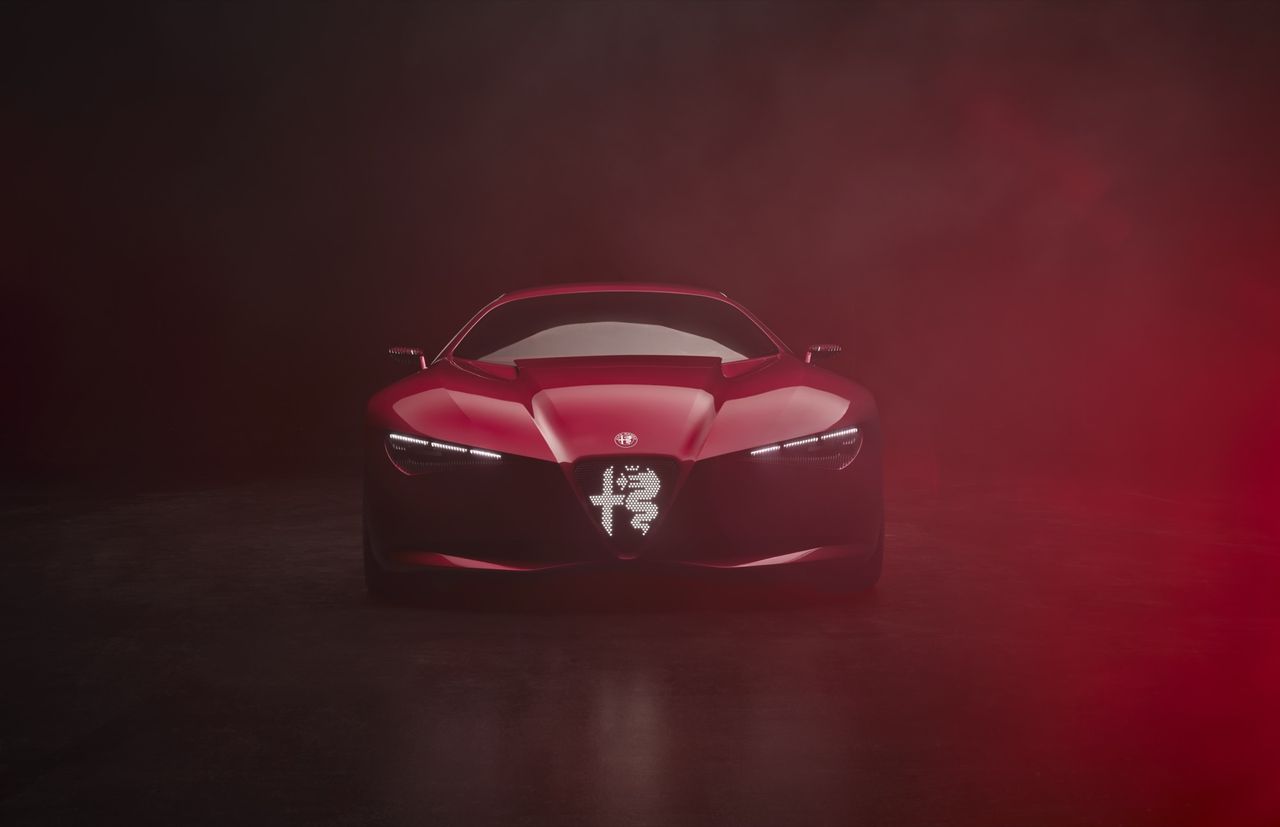 Front view of the new Alfa Romeo Cuororosso