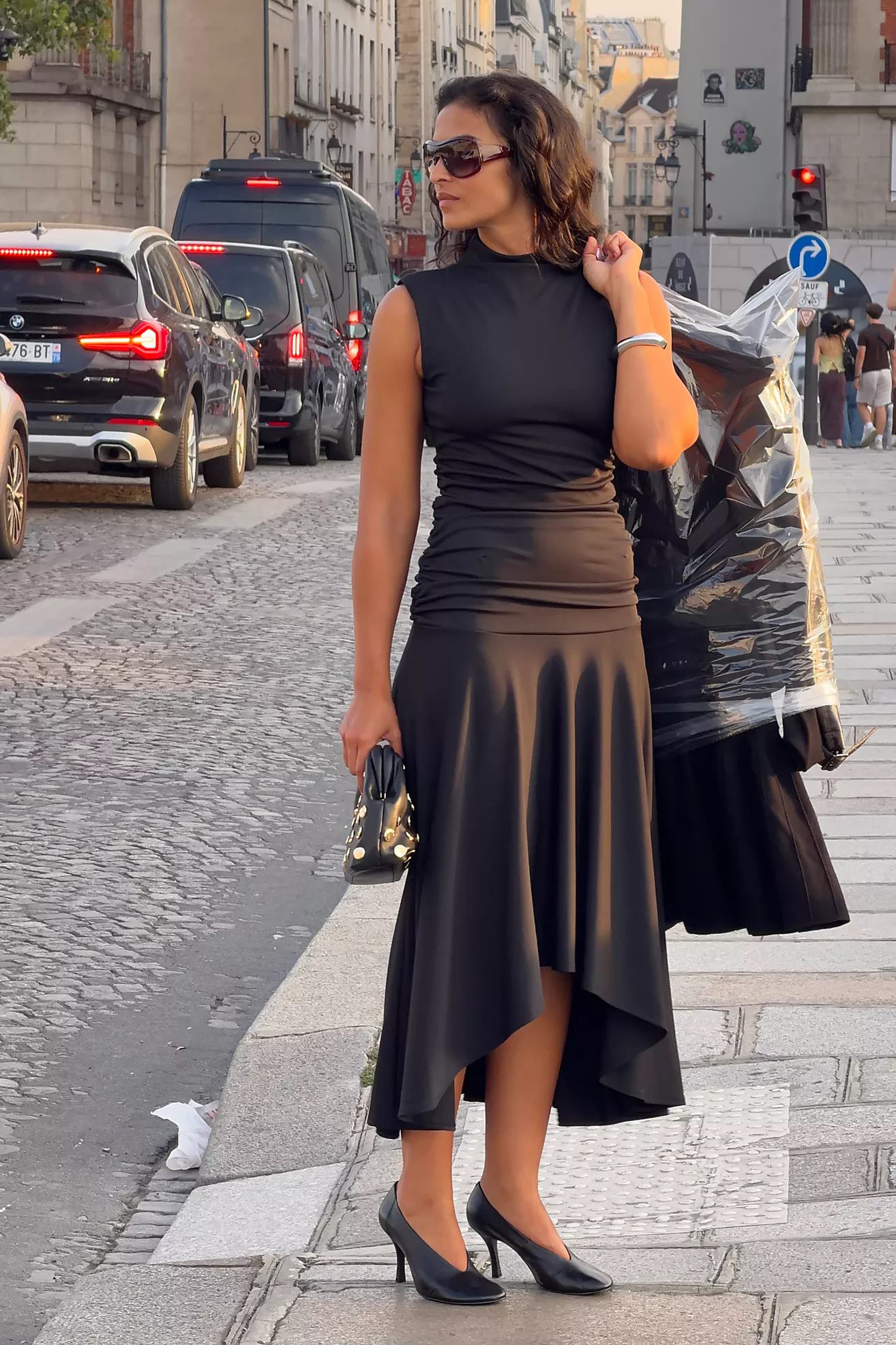 Maeve Mock Neck Ruched Dress
