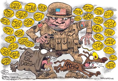 Editorial cartoon U.S. ISIS Iraq Troops