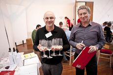 Australian panel co-chairs Michael Hill Smith MW & Anthony Rose between flights