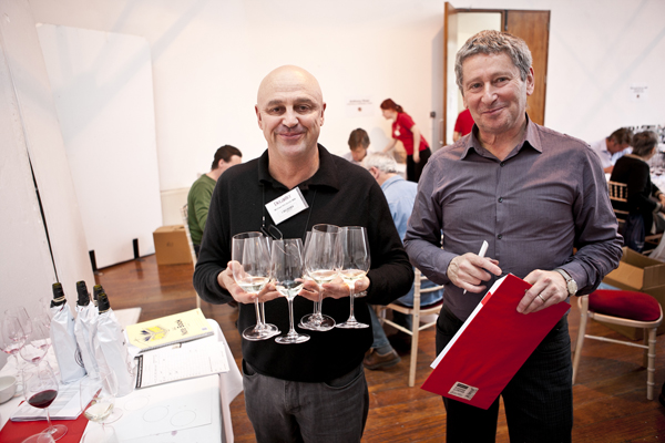 Australian panel co-chairs Michael Hill Smith MW &amp; Anthony Rose between flights