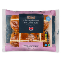 2. Aldi Specially Selected Luxury Hot Cross Buns 4pk - View at Aldi