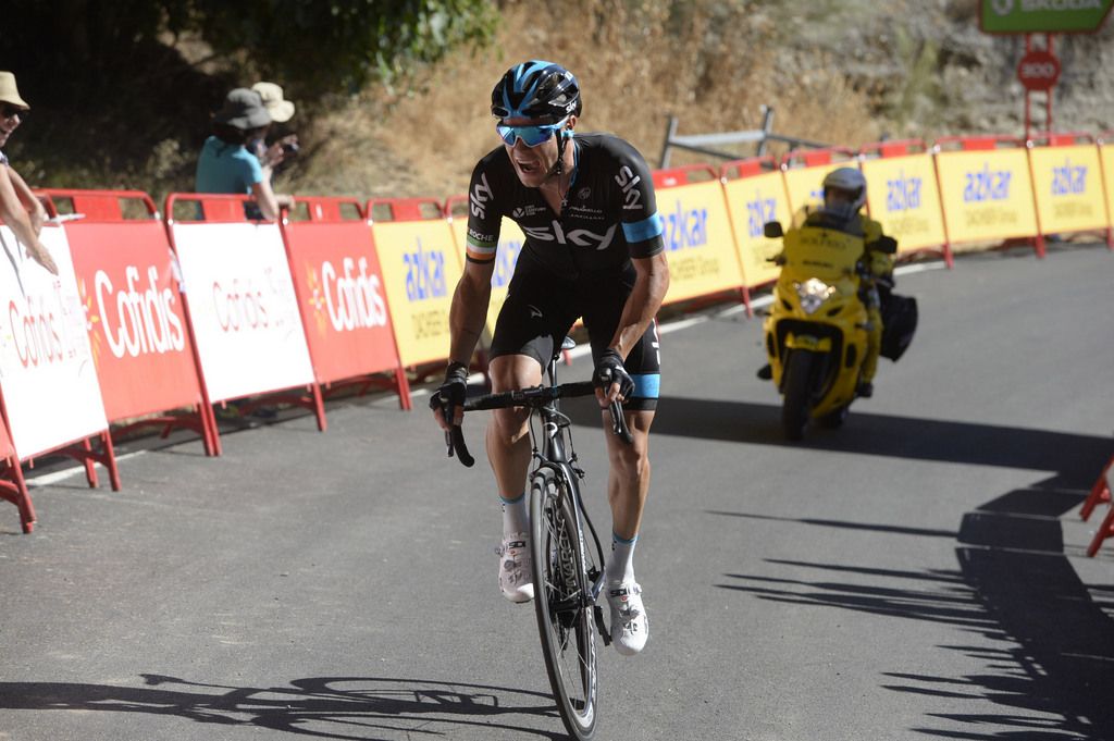 Nicolas Roche (Team Sky) climbing the Caminito del Rey
