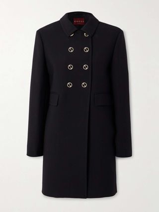 Double-Breasted Wool-Blend Twill Coat