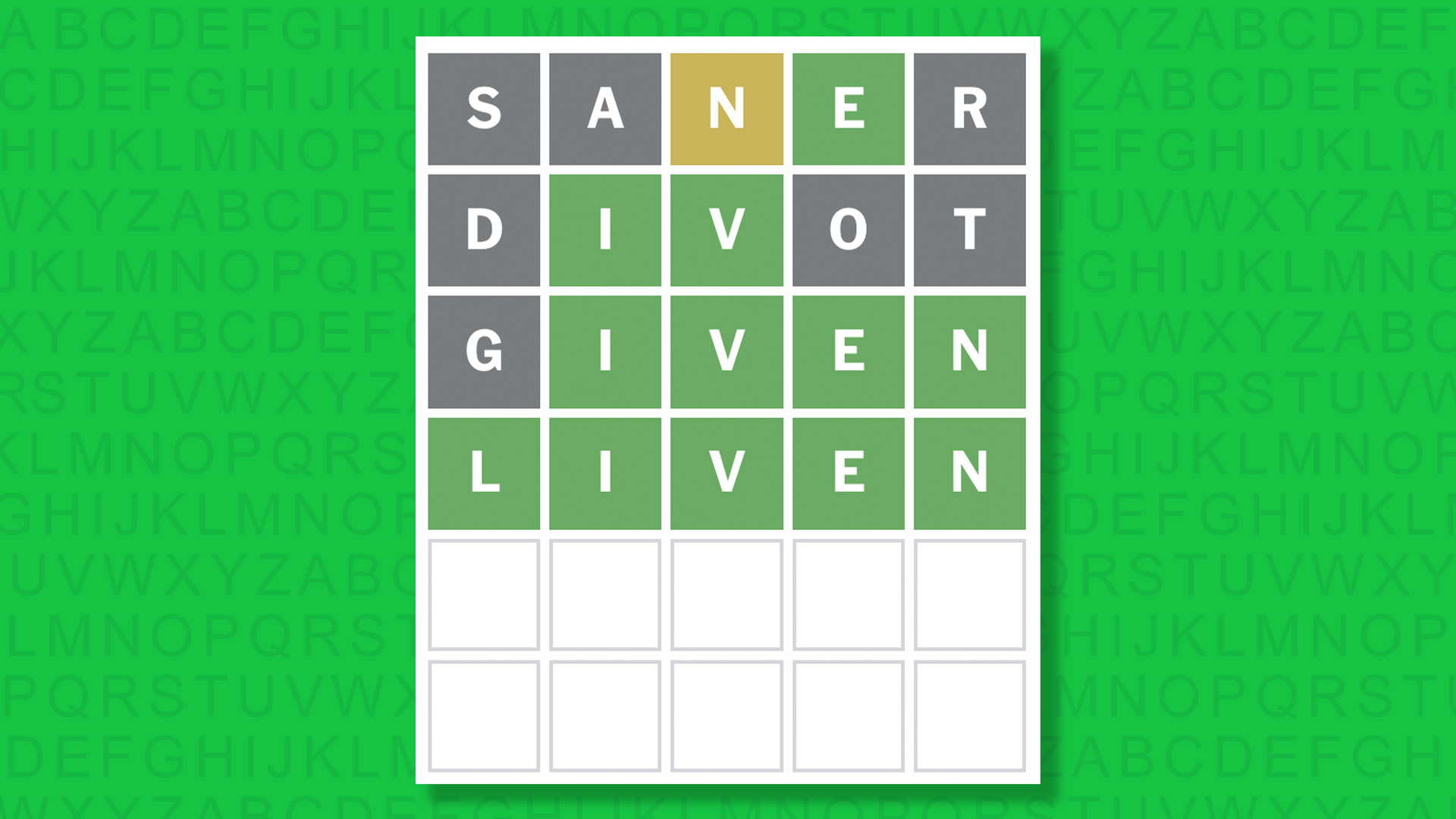 NYT Wordle answer for game #1907 on a green background