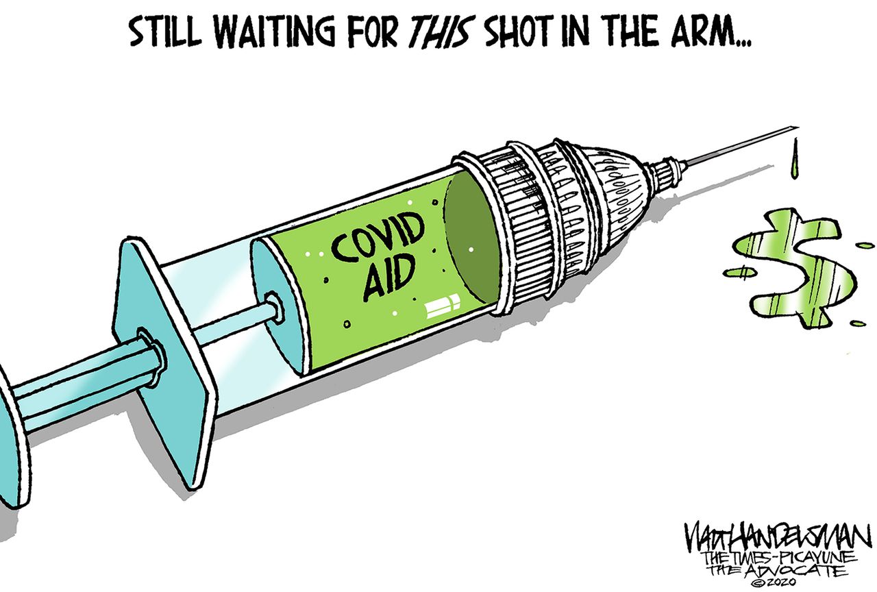 Editorial Cartoon U.S. Congress COVID relief vaccine