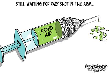Editorial Cartoon U.S. Congress COVID relief vaccine