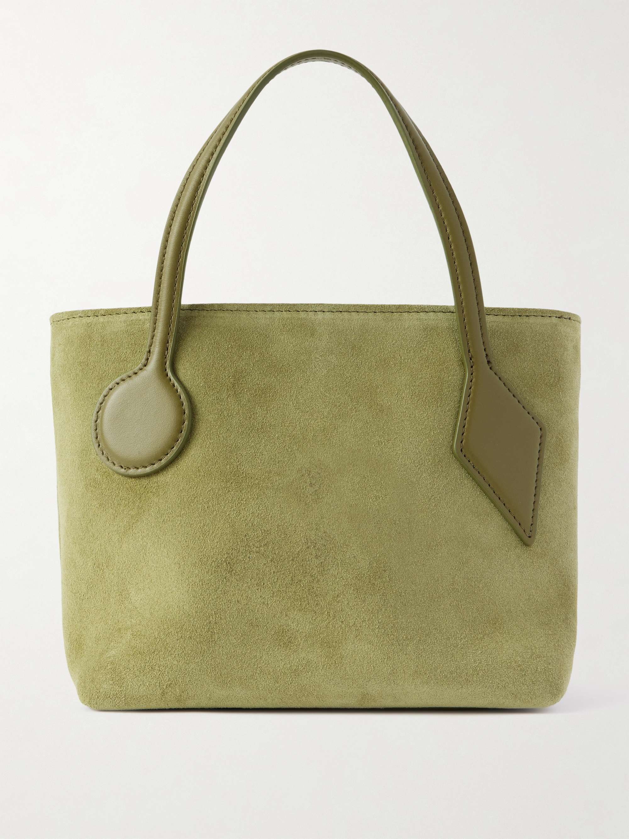 Sprout Micro Leather-Trimmed Suede Tote