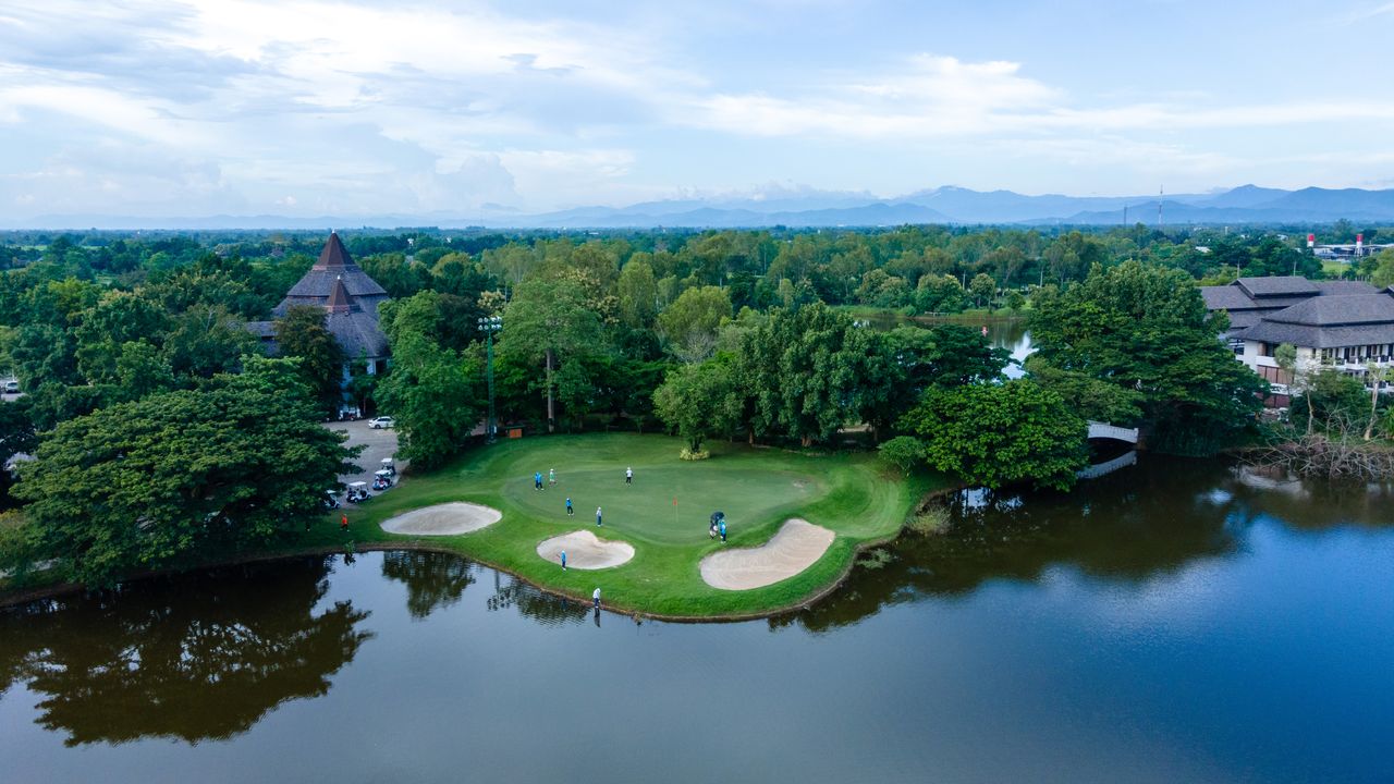 A Thai golf course seen from above