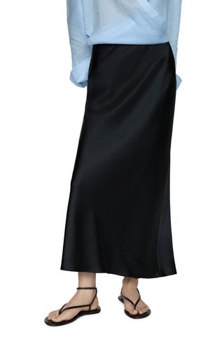 Satin Midi Skirt