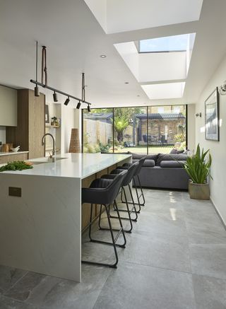 rear extensions with a kitchen with a glass roof