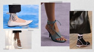 The laces spring 2025 shoe trend at Christian Dior, Chloé, Burberry, Proenza Schouler Spring 2025 runway shows