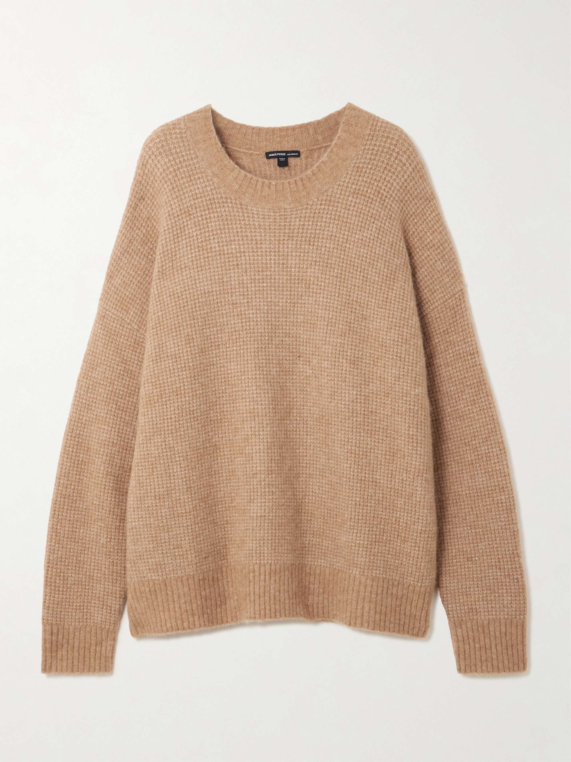 Brushed Waffle-Knit Sweater