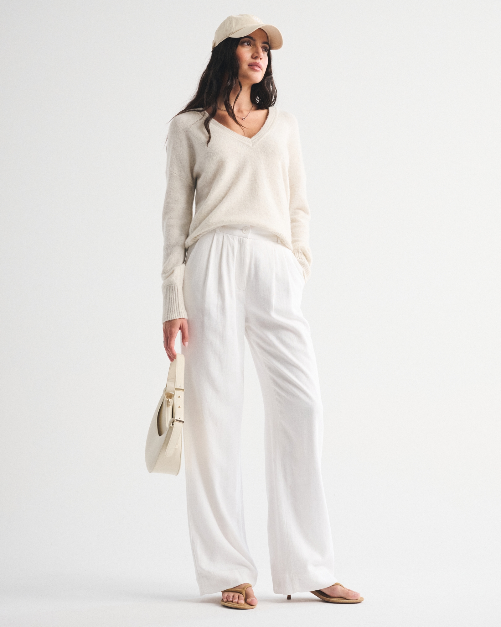 A&amp;amp;f Sloane Linen-Blend Tailored Wide Leg Pant