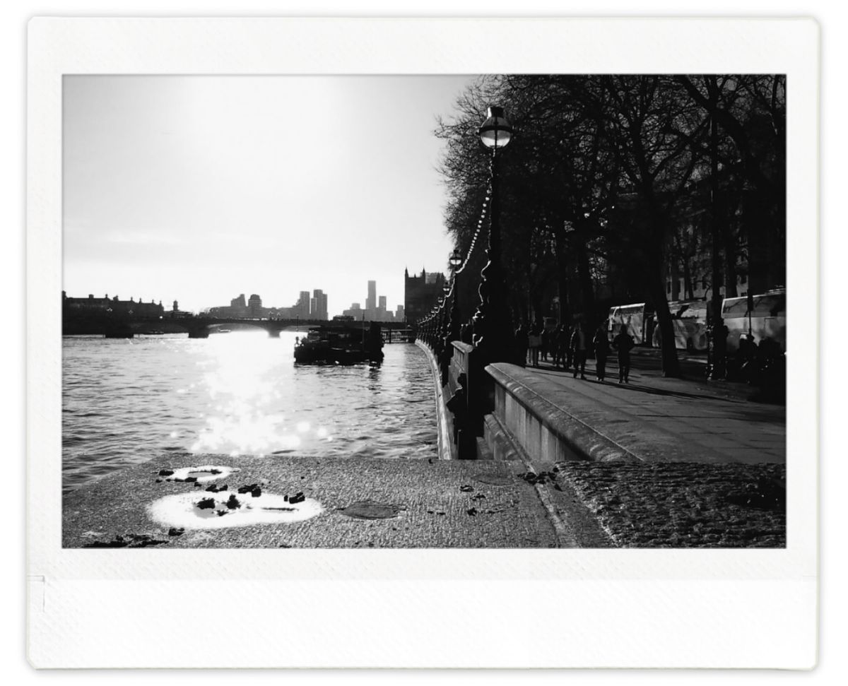 View down the River Thames in London